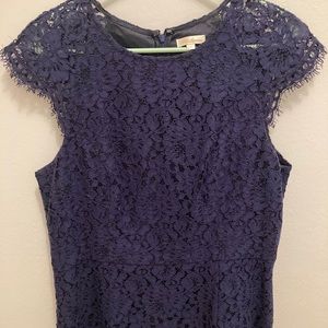 Blue Shoshanna lace Lola cocktail dress.